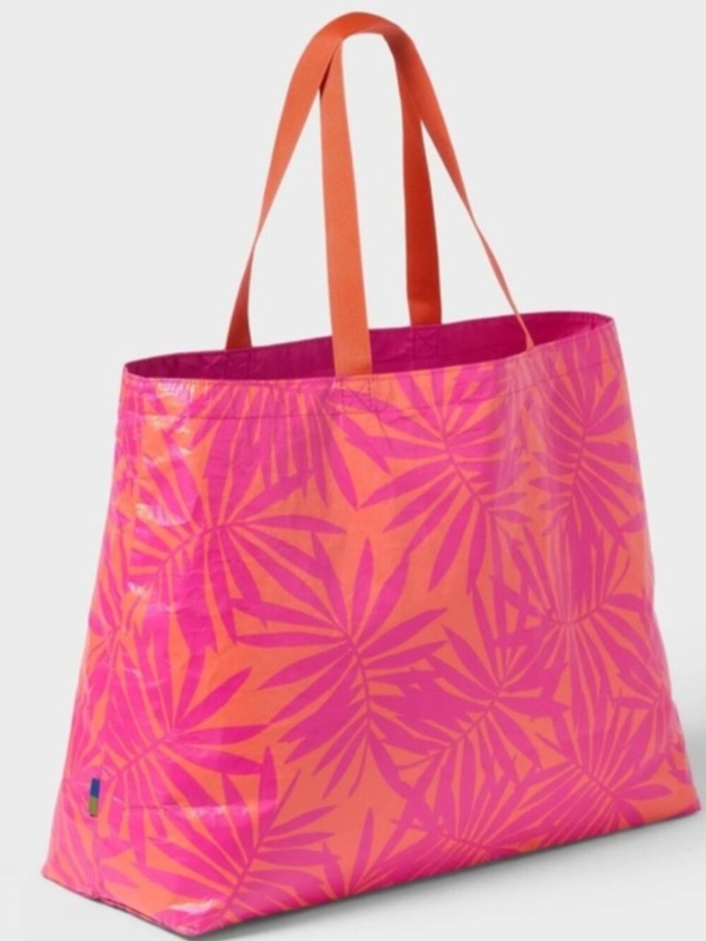 Open Story Water Resistant Reversible Tote Bag - Pink/Coral Palm Tik Tok Viral